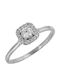 Ring with Zircon made of White gold 14K