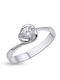 Psomas Ring with Zircon made of White gold 14K