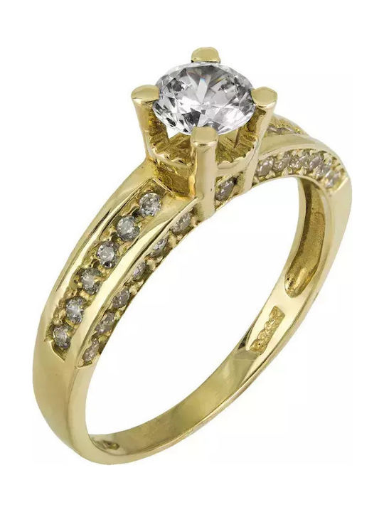 Single Stone Ring From 14K Gold