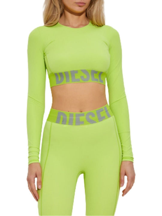 Diesel Women's Long Sleeve Crop Top Yellow