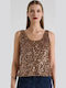 Women's Blouse Sleeveless Brown