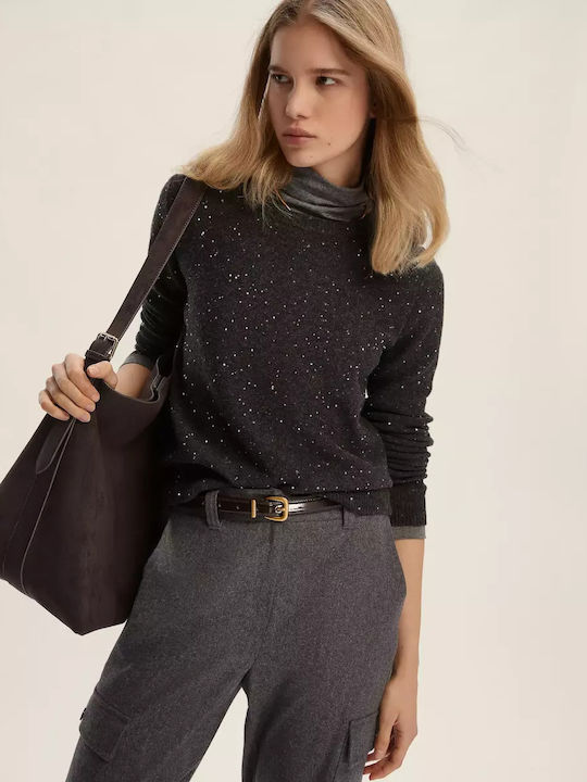 Women's Sweater Woolen Dark Grey