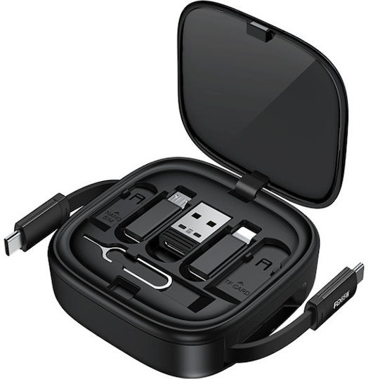 Recci USB zu Blitzschlag / Typ-C,TC-TC Kabel Schwarz 4m (RS36T)