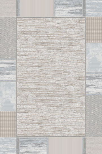Klonaras Modern 9249 Teppich Rechteckig Synthetisch,Polyester/Cotton/Leather Beige White