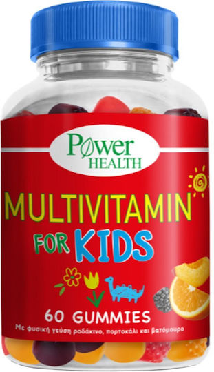 Power Health Multvitamin for Kids Πολυβιταμίνη Ροδάκινο, Πορτοκάλι & Βατόμουρο 60 ζελεδάκια