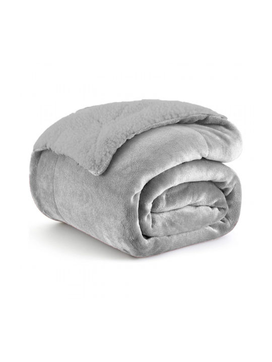 Sherpa Κουβέρτα Fleece Υπέρδιπλη 220x240εκ. Grey