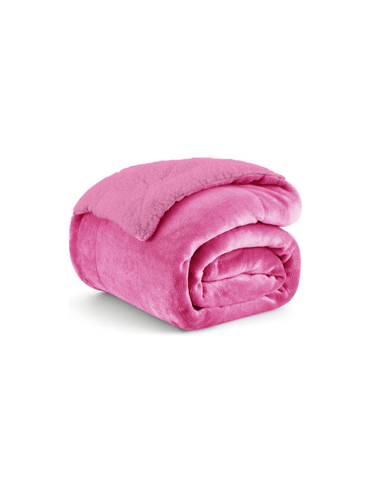 Sherpa Κουβέρτα Sherpa Υπέρδιπλη 220x240εκ. Pink