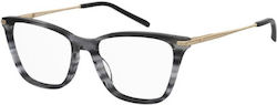 Seventh Street 7a 615 581 53 Prescription Eyeglass Frames Women's Titanium Gray Tortoise Butterfly Clip-On