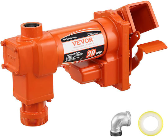 Vevor Fuel Transfer Pump 12V DC 20 GPM 1/4 HP High Flow Cast Iron Gasoline Extractor Pump Fuel Collection Box Design Gasoline Diesel Kerosene Ethanol & Methanol Blends Biodiesel