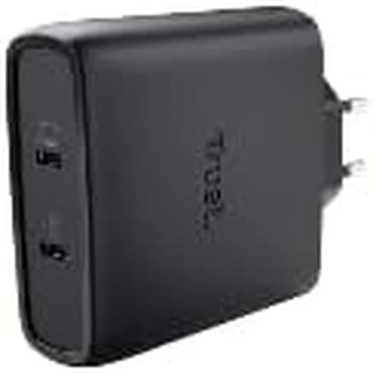 Trust GaN Wireless Charger with 2 USB-C Output Ports 100W Power Delivery Black