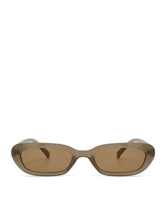 Firenze Women's Sunglasses with Beige Horn-Rimmed Frame and Brown Lenses SP-3018-1