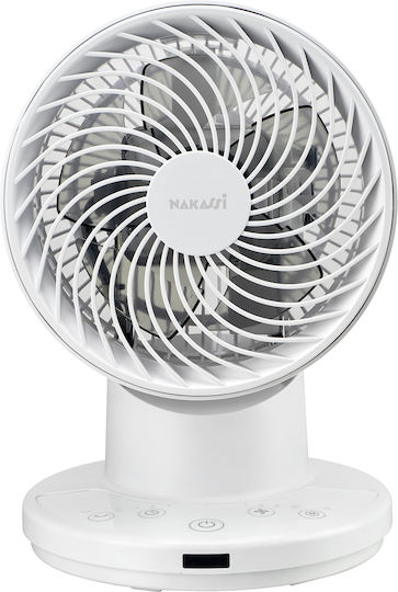 Nakassi Tischgerät Ventilator 35W mit Fernbedienung Weiß