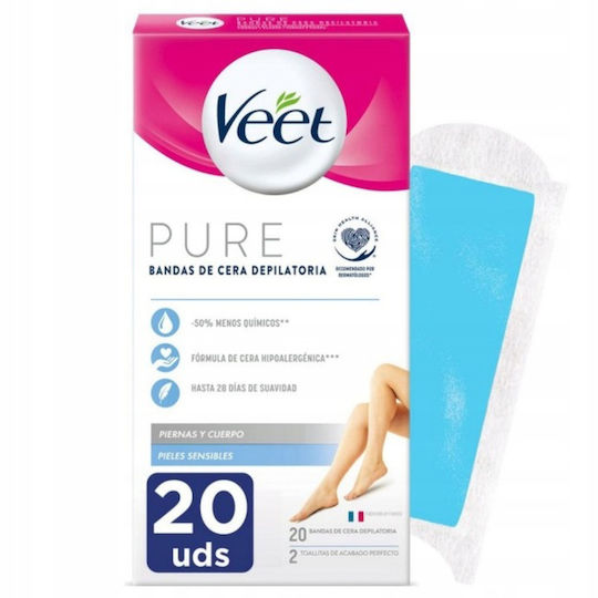 Veet Pure Benzi de Epilat pentru Piele Sensibilă 20buc