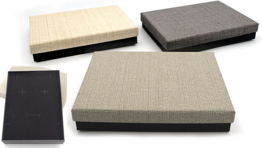Paper Jewelry Box Lid Canvas Texture 16cm X 12cm X 3.5cm 0402298 Includes 6 Gray Pieces