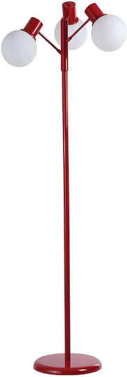 Opviq Floor Lamp H158xW30cm. with Socket for Bulb E27 Red