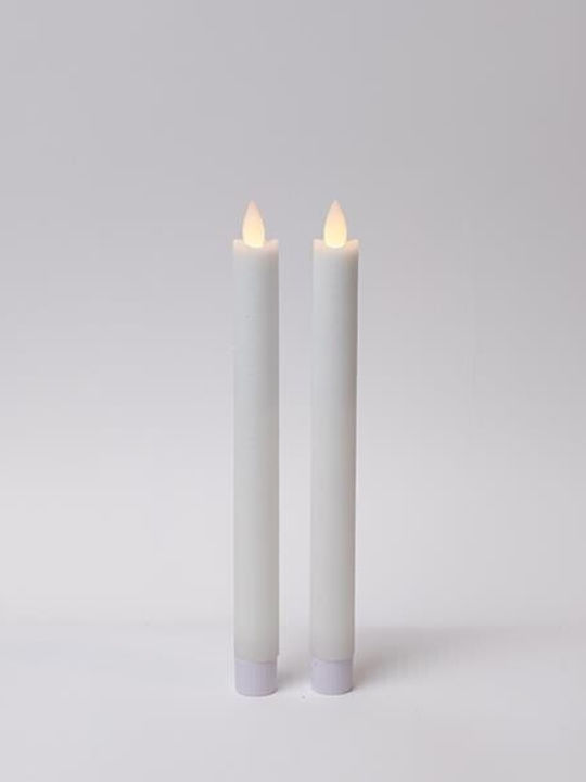 Weihnachtskerzen & Kerzenständer Batteriebetriebene Bewegungskerze Mit Flamme Zeitschalter Weiß 2,2x24cm Set 2 Stück Ip20