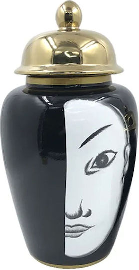 Ceramic Vase Large Lid Asian Face & Style Φ22x43cm 4/piece