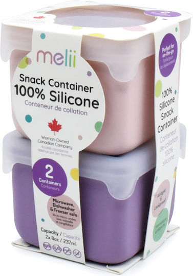 Melii – Silicone Snack Container Pink Purple 2 Pieces