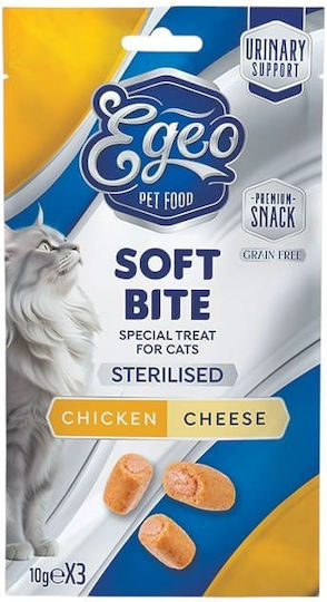 Egeo Cat Hrana Pentru Pisici Sterilizate Pui Și Brânză 3x10gr