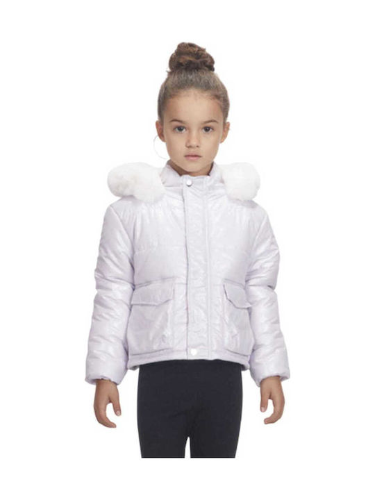 Kids' Casual Jacket with Hood Lilac Iridescent