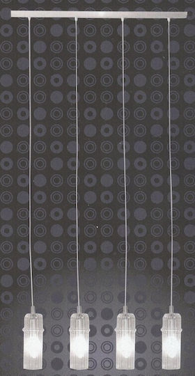 Gallis Loran Pendant Light Transparent for 4 Bulbs E14, E.14 91x13cm