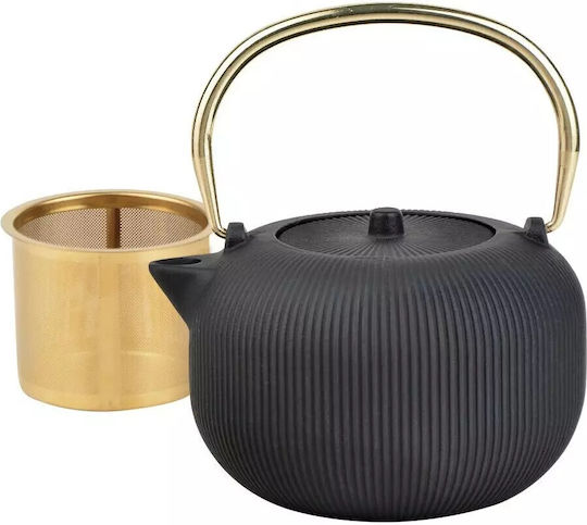 KING Hoff Ceainic cu Filtru Din fontă Negru 1000ml