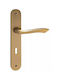 Viometale Lever Middle Door with Plate Pair (Center Distance 75mm) Matte Grey