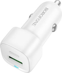 Borofone Car Charger with Ports 1xUSB-A 1xType-C