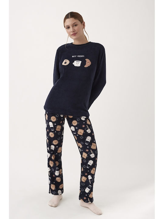 Promise Winter Women's Pyjama Set Blue