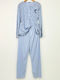 Cootaiya Winter Women's Cotton Light Blue Pyjama Set