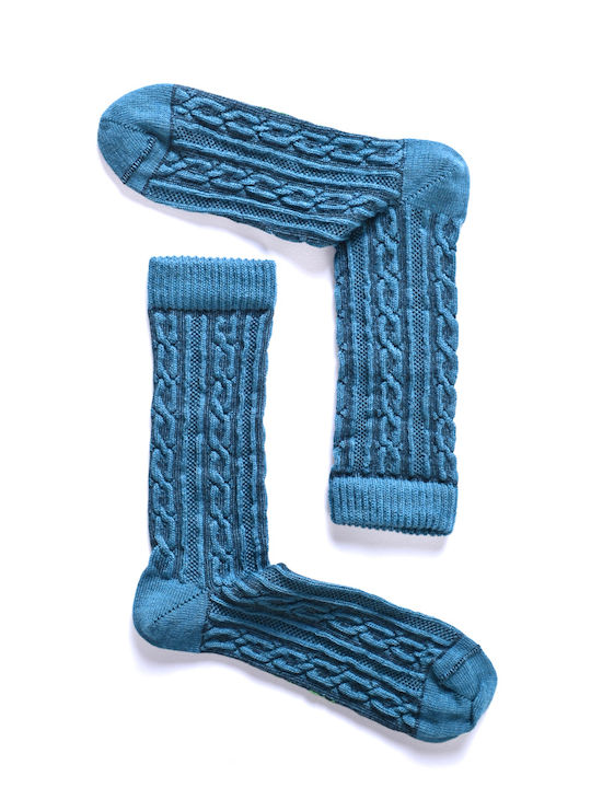 Women's Socks Me-we Woolen Chain Knit Petrol