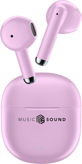 Cellular Line Breeze Earbud Bluetooth Handsfree Ακουστικά με Θήκη Φόρτισης Ροζ