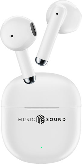 Cellular Line Breeze Earbud Bluetooth Handsfree Căști cu Carcasă de Încărcare Alb