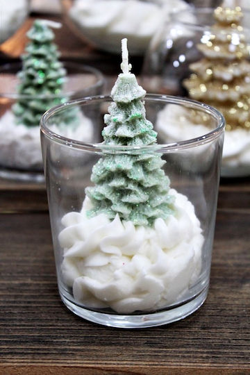 Aromatic Soy Candle Green Tree Glass Big Φ8.5 X 8.9 Cm White Musk