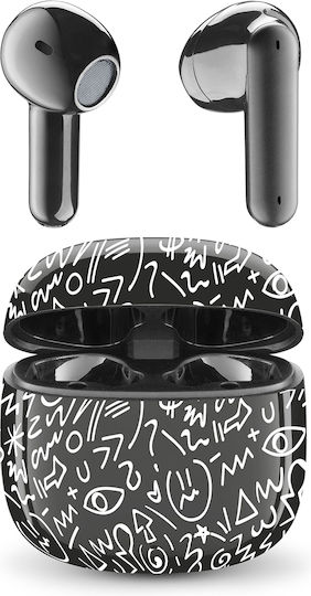 Cellular Line Showy Music Earbud Bluetooth хендсфри Слушалки с Кутийка за Зареждане White Lines