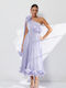 Summer Dress for Wedding / Christening Satin Lilac