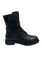 Leder Stiefeletten Damen Schwarz