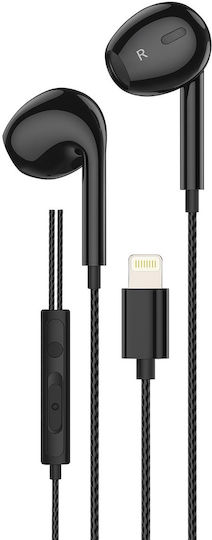 Hoco Dm46 In-ear Handsfree Headphones with Connector Lightning Black