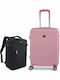 Roza Rz63c *combo* Hard Cabin Suitcase 55x40x20 +5cm Expansion & Travel Backpack 40x30x20 Pink