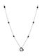 Necklace with design Heart from White gold 18k with Diamond
