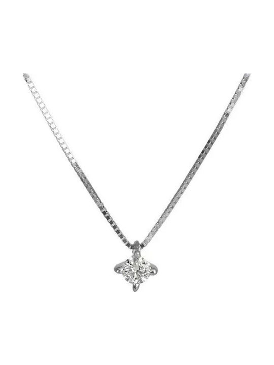 Necklace from White gold 18k with Diamond