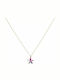 Charm mit Design Blume aus Gold 14K mit Zirkon