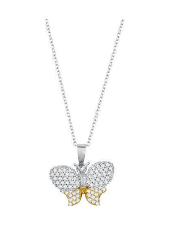 Kiriakos Gofas Charm mit Design Schmetterling aus Weißgold 14K