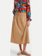 High-waisted Midi Skirt Camel