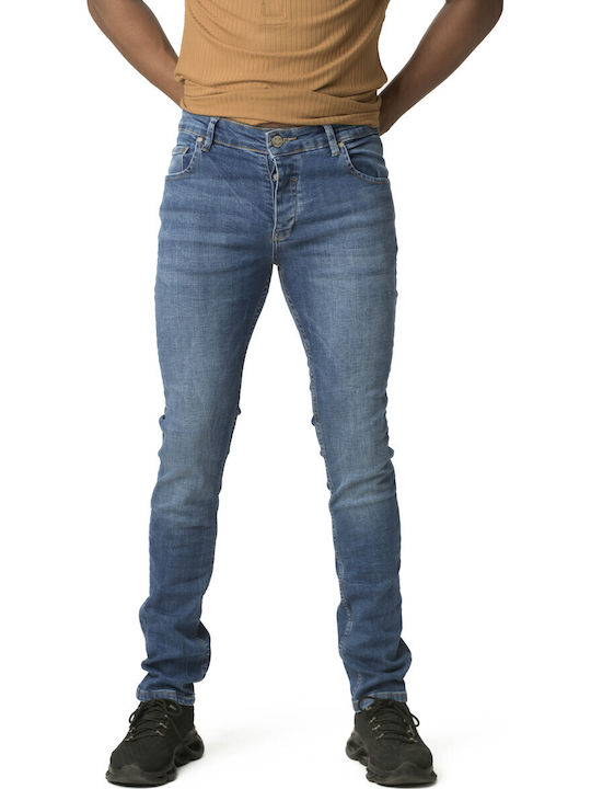 Men's Jeans Pants Elastic with Loose Fit Blue