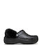 Crocs Saboti Platformă Clasici Pentru Femei Cu Blană Negri