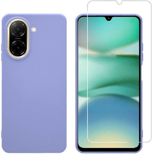 Redshield Set Back Cover Σιλικόνης Σετ με Τζαμάκι Μωβ (Redmi A5)