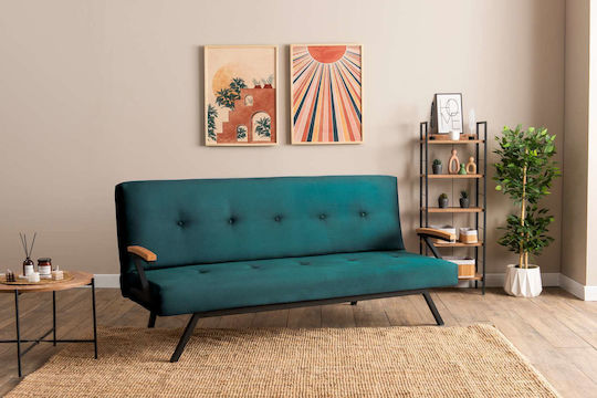 Zven Τριθέσιος Καναπές Κρεβάτι Petrol Green 180x78x64εκ.