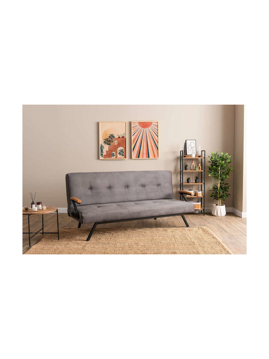 Zven Τριθέσιος Καναπές Κρεβάτι Grey 180x78x64εκ.