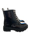 Leather Kids Boots with Laces Black